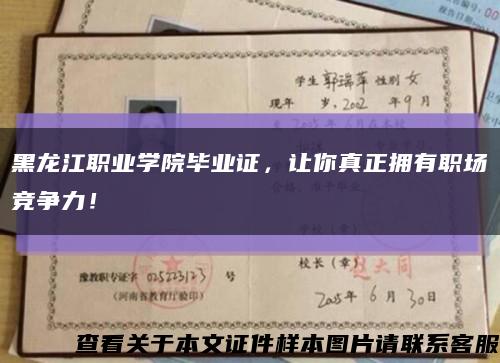 黑龙江职业学院毕业证，让你真正拥有职场竞争力！缩略图