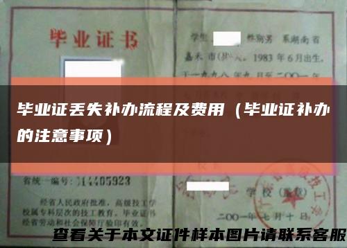 毕业证丢失补办流程及费用（毕业证补办的注意事项）缩略图