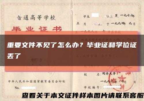 重要文件不见了怎么办？毕业证和学位证丢了缩略图