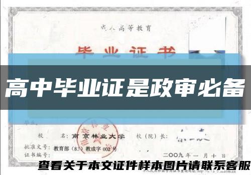 高中毕业证是政审必备缩略图