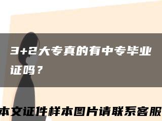 3+2大专真的有中专毕业证吗？缩略图