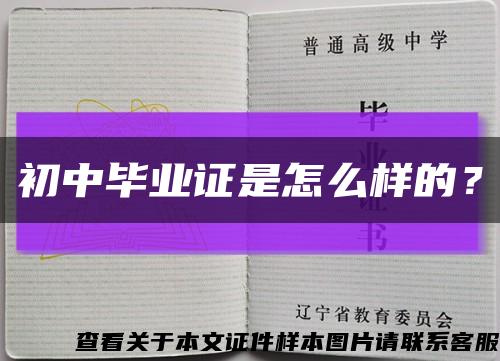 初中毕业证是怎么样的？缩略图