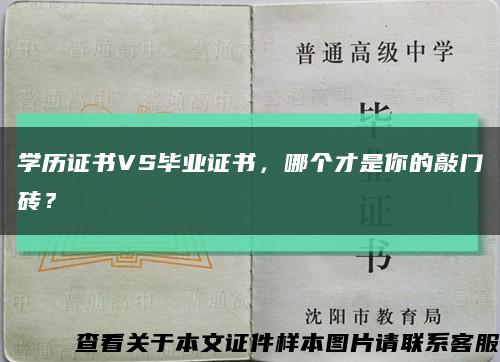 学历证书VS毕业证书，哪个才是你的敲门砖？缩略图