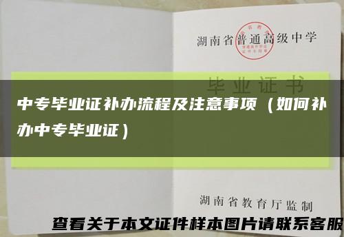 中专毕业证补办流程及注意事项（如何补办中专毕业证）缩略图