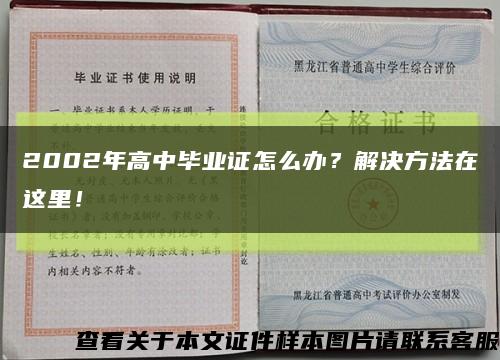 2002年高中毕业证怎么办？解决方法在这里！缩略图