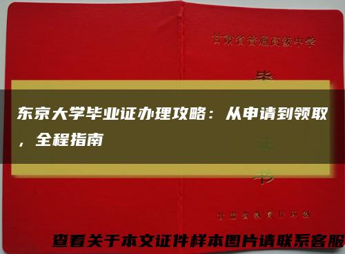 东京大学毕业证办理攻略：从申请到领取，全程指南缩略图