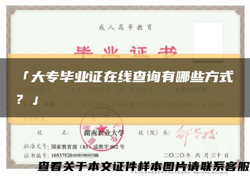 「大专毕业证在线查询有哪些方式？」缩略图