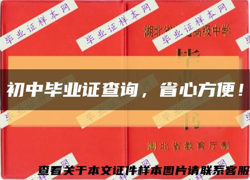 初中毕业证查询，省心方便！缩略图