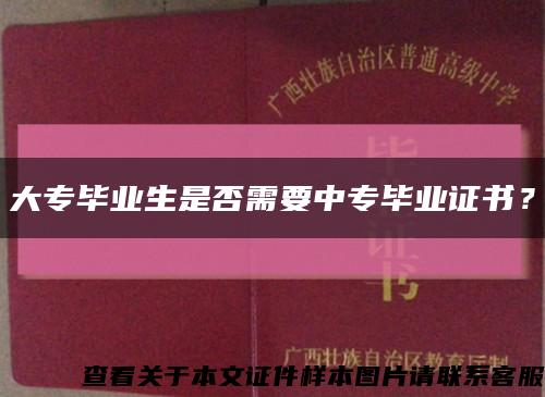 大专毕业生是否需要中专毕业证书？缩略图