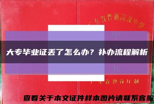 大专毕业证丢了怎么办？补办流程解析缩略图