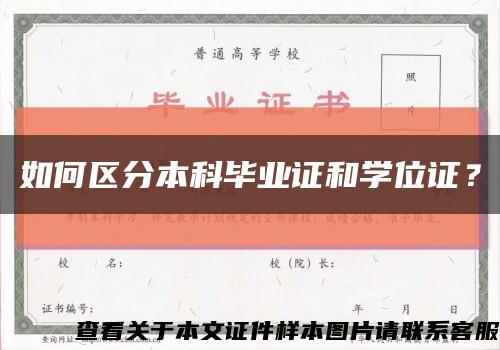 如何区分本科毕业证和学位证？缩略图