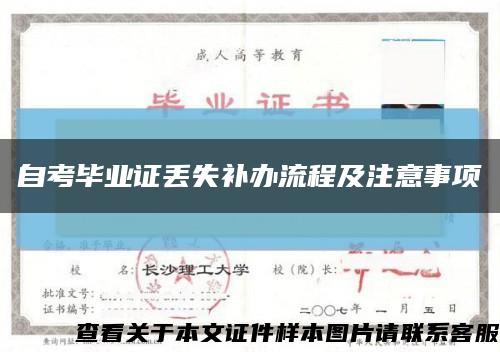 自考毕业证丢失补办流程及注意事项缩略图