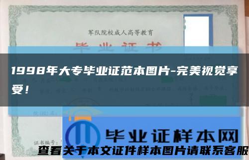 1998年大专毕业证范本图片-完美视觉享受！缩略图