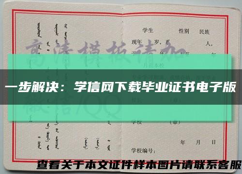 一步解决：学信网下载毕业证书电子版缩略图