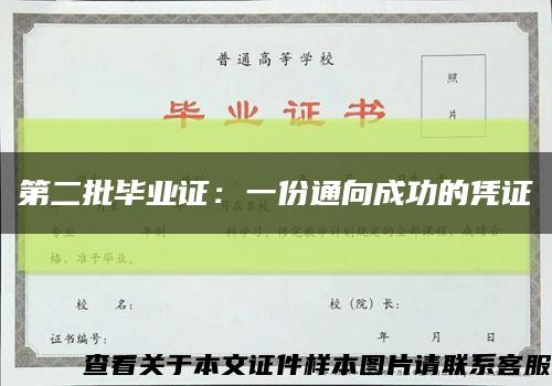 第二批毕业证：一份通向成功的凭证缩略图