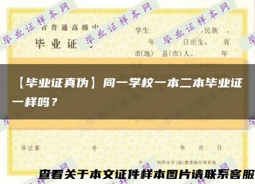 【毕业证真伪】同一学校一本二本毕业证一样吗？缩略图