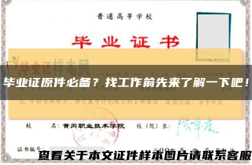 毕业证原件必备？找工作前先来了解一下吧！缩略图