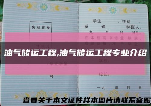 油气储运工程,油气储运工程专业介绍缩略图