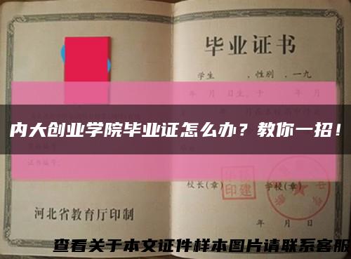 内大创业学院毕业证怎么办？教你一招！缩略图