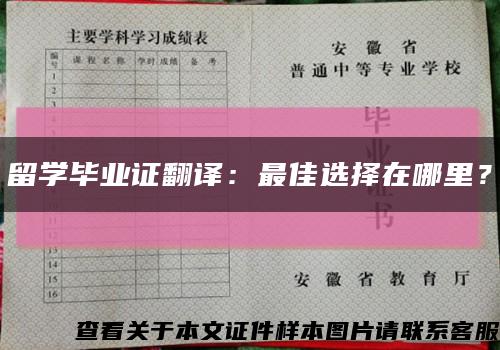 留学毕业证翻译：最佳选择在哪里？缩略图