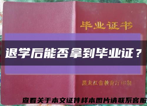 退学后能否拿到毕业证？缩略图