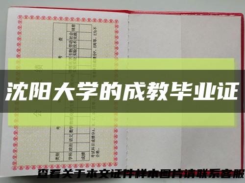 沈阳大学的成教毕业证缩略图