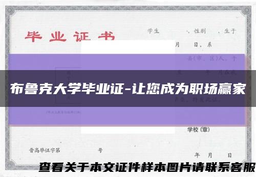 布鲁克大学毕业证-让您成为职场赢家缩略图