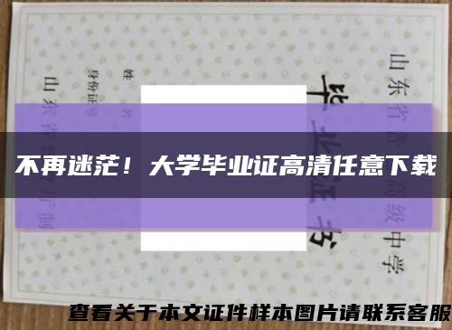 不再迷茫！大学毕业证高清任意下载缩略图