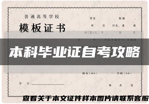 本科毕业证自考攻略缩略图