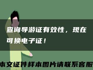 查询导游证有效性，现在可换电子证！缩略图