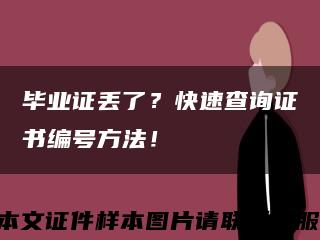 毕业证丢了？快速查询证书编号方法！缩略图