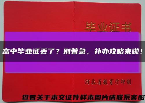 高中毕业证丢了？别着急，补办攻略来啦！缩略图