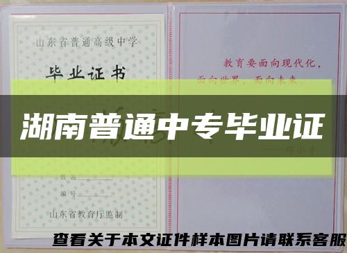 湖南普通中专毕业证缩略图