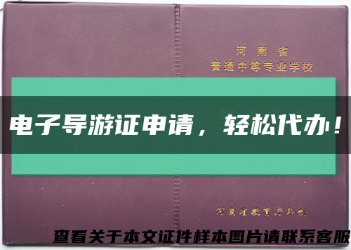 电子导游证申请，轻松代办！缩略图