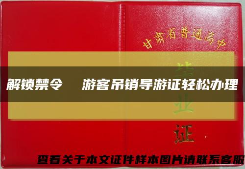 解锁禁令  游客吊销导游证轻松办理缩略图