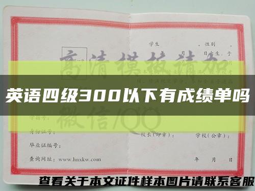 英语四级300以下有成绩单吗缩略图