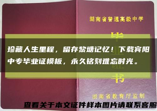 珍藏人生里程，留存黎塘记忆！下载宾阳中专毕业证模板，永久铭刻难忘时光。缩略图