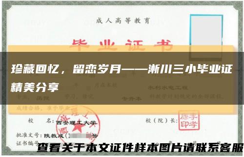 珍藏回忆，留恋岁月——淅川三小毕业证精美分享缩略图