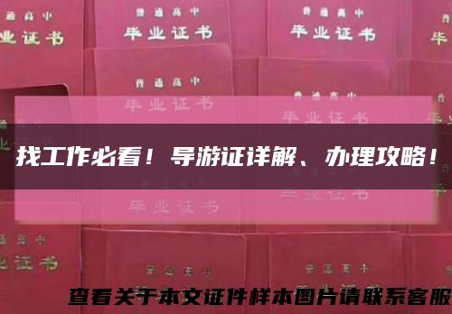 找工作必看！导游证详解、办理攻略！缩略图