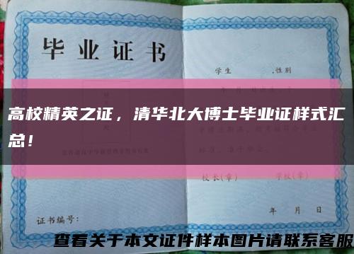 高校精英之证，清华北大博士毕业证样式汇总！缩略图