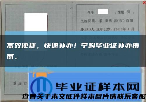 高效便捷，快速补办！宁科毕业证补办指南。缩略图