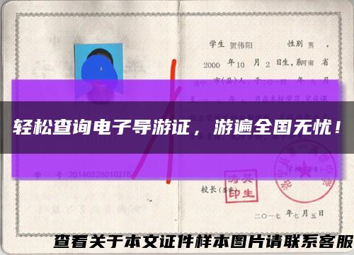 轻松查询电子导游证，游遍全国无忧！缩略图