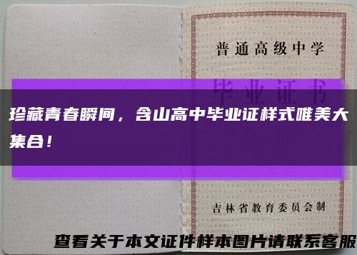 珍藏青春瞬间，含山高中毕业证样式唯美大集合！缩略图