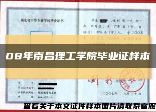 08年南昌理工学院毕业证样本缩略图