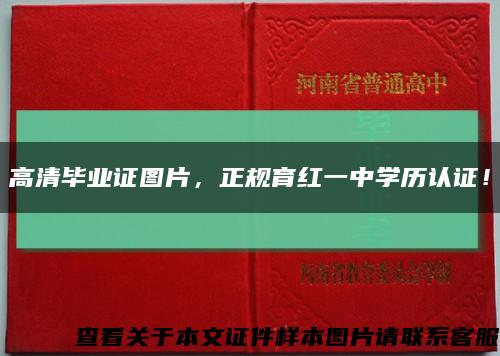 高清毕业证图片，正规育红一中学历认证！缩略图