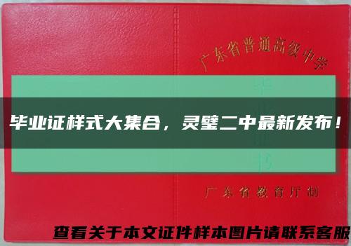 毕业证样式大集合，灵璧二中最新发布！缩略图