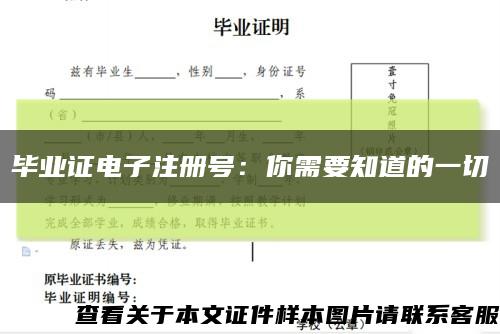 毕业证电子注册号：你需要知道的一切缩略图