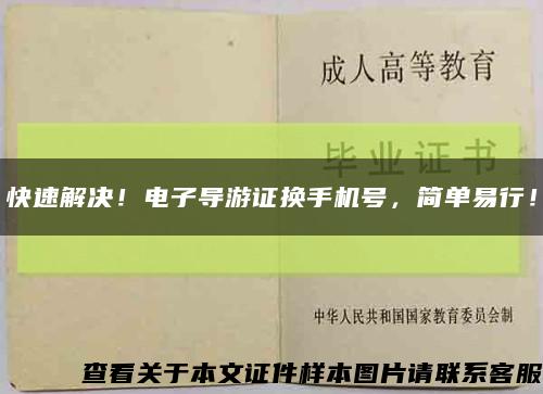 快速解决！电子导游证换手机号，简单易行！缩略图