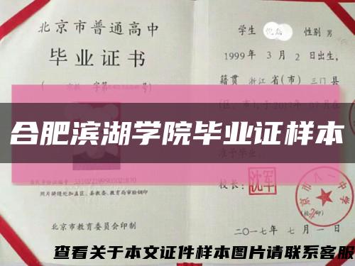 合肥滨湖学院毕业证样本缩略图