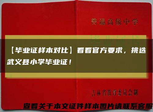 【毕业证样本对比】看看官方要求，挑选武义县小学毕业证！缩略图